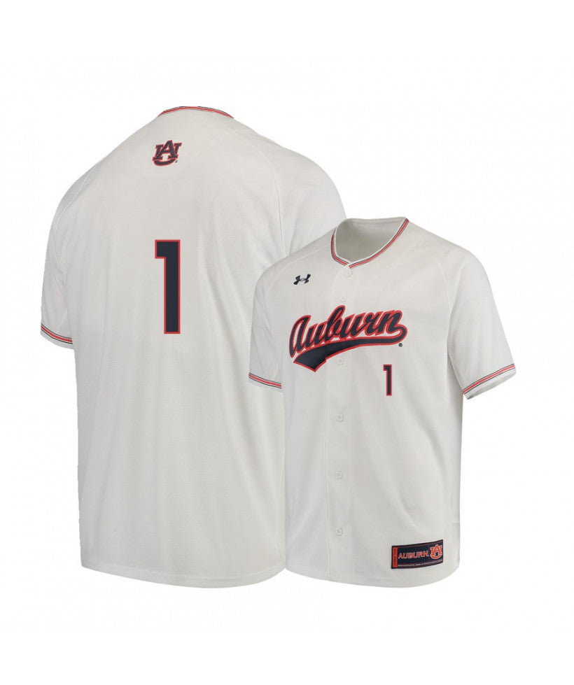 Under Armour Auburn Tigers 1 Judd Ward White Baseball Jersey