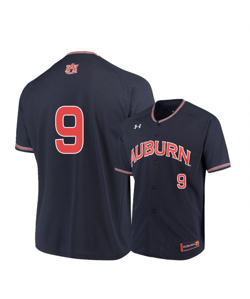 Under Armour Auburn Tigers 9 Ryan Bliss Navy Baseball Jersey