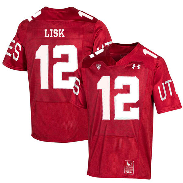 Utah Utes #12 Drew Lisk NCAA College Football Jersey Red