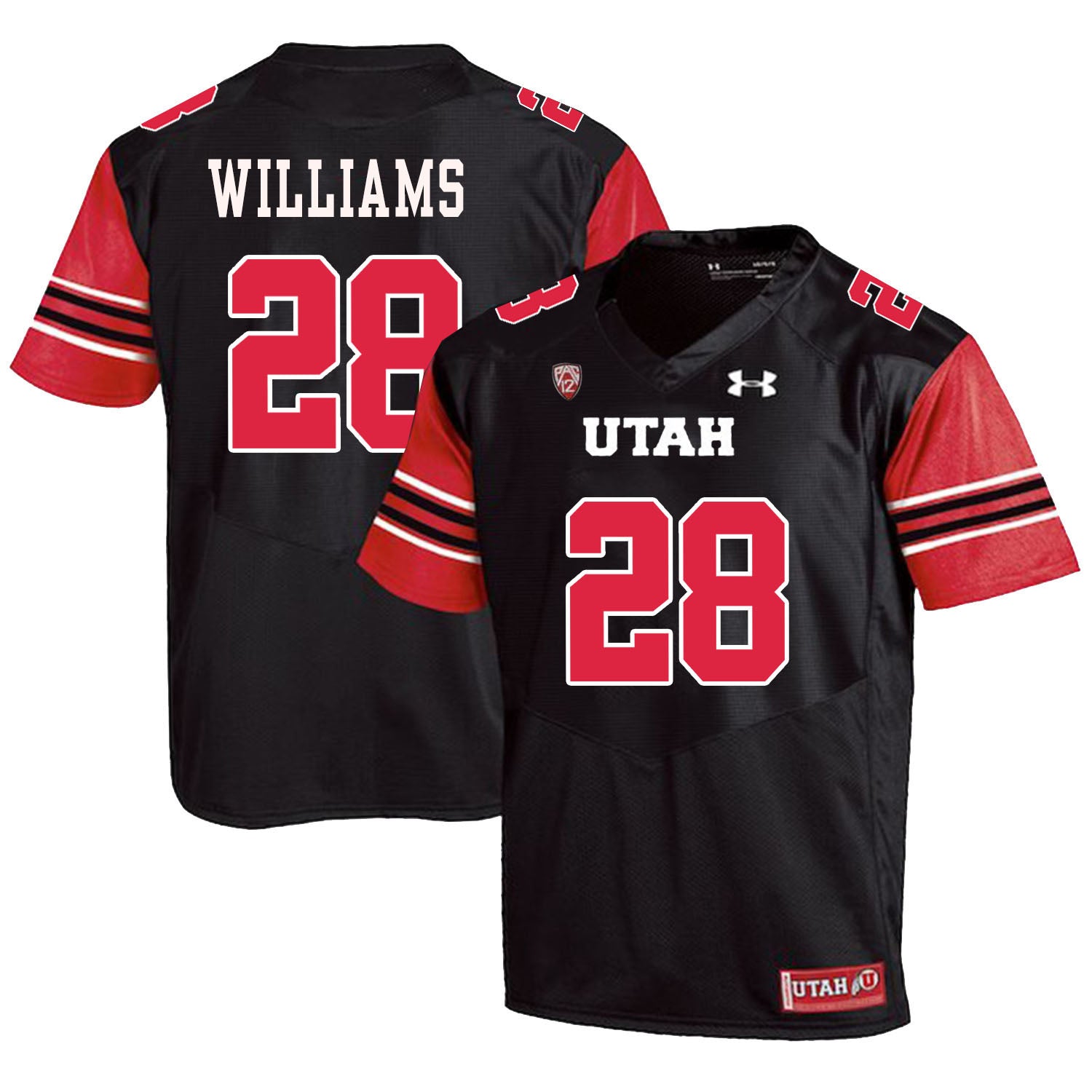 Utah Utes #28 Joe Williams NCAA College Football Jersey Black
