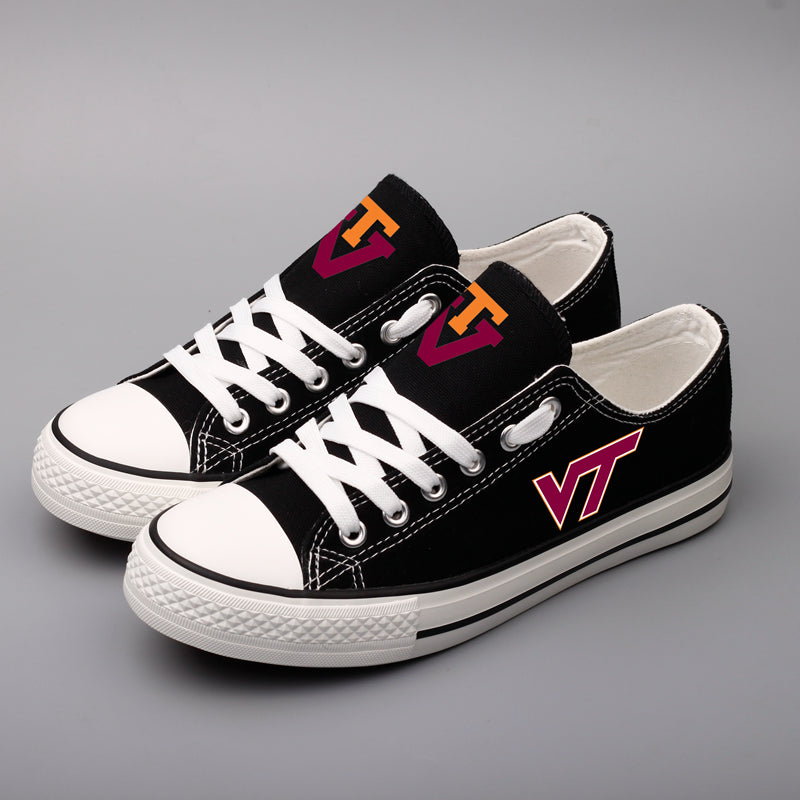 Virginia Tech Hokies Limited Print NCAA College Students Low Top Canvas Shoes Sport Sneakers