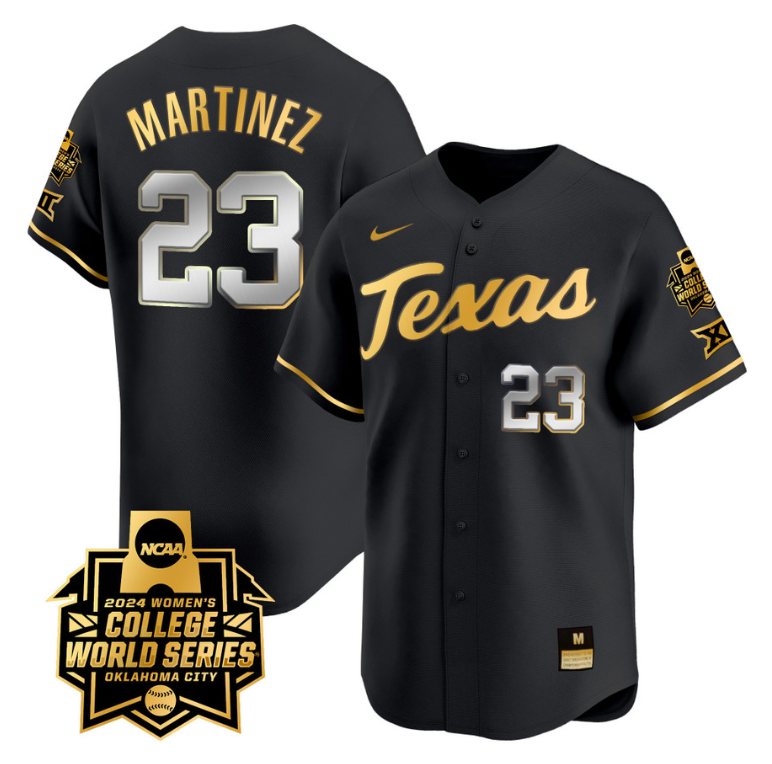 Viviana Martinez Jersey #23 Texas AM Aggies 2024 College World Series Patch Vapor Premier Limited NCAA Baseball Stitched Black Gold