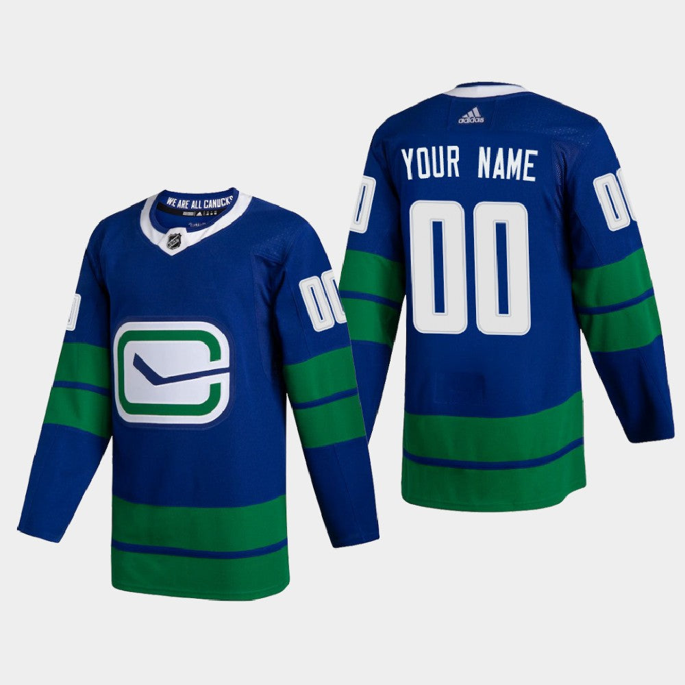 Vancouver Canucks Custom 2020-21 Player Alternate Stitched NHL Jersey Blue
