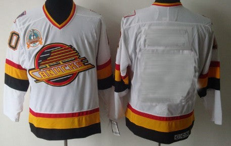 Vancouver Canucks Customized White CCM Jersey