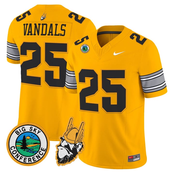 Vandals Jersey #25 Idaho Vandals 1975 Throwback Limited Stitched Gold