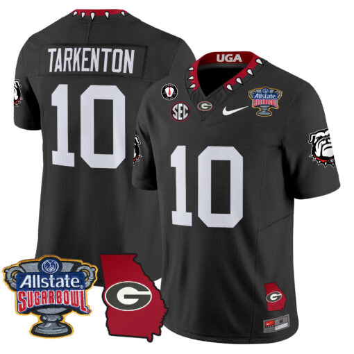 Fran Tarkenton Jersey #10 Georgia Bulldogs 2025 Sugar Bowl Patch Vapor Black
