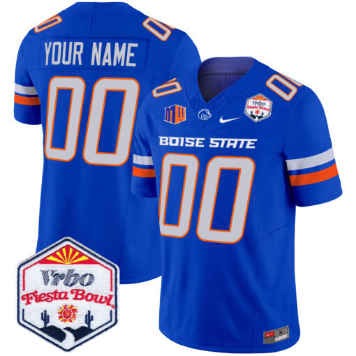 Custom Boise State Broncos Jersey 2025 Fiesta Bowl Patch Vapor Limited Royal