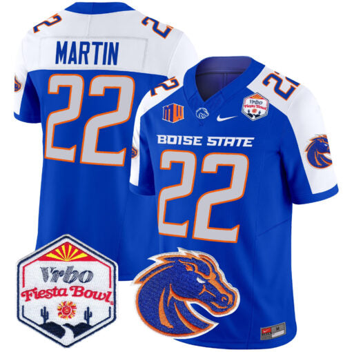 Doug Martin Jersey #22 Boise State Broncos 2025 Fiesta Bowl Patch Vapor Royal Alternate