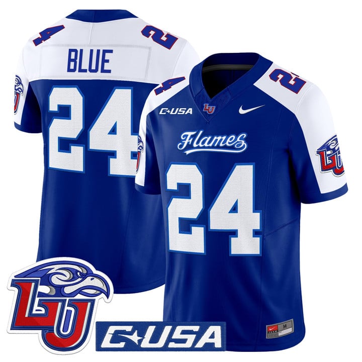 Vaughn Blue Jersey #24 Liberty Flames 2025 Vapor Limited Stitched Navy Alter