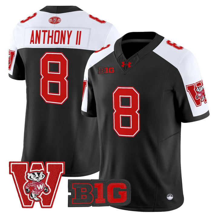 Vinny Anthony II Jersey #8 Wisconsin Badgers Throwback Stitched Black Alter