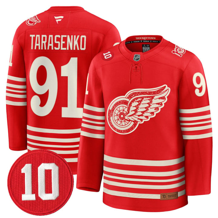Vladimir Tarasenko Jersey #91 Detroit Red Wings #10 Alex Delvecchio Honoring Stitched
