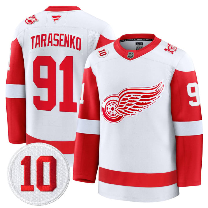 Vladimir Tarasenko Jersey #91 Detroit Red Wings #10 Alex Delvecchio Honoring Stitched