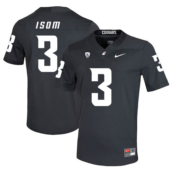 Washington State Cougars #3 Daniel Isom NCAA Football Jersey Black