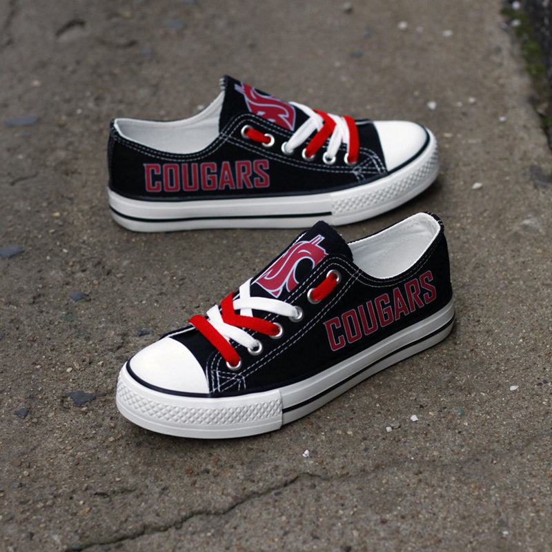 Washington State Cougars Limited Print NCAA College Students Low Top Canvas Shoes Sport Sneakers
