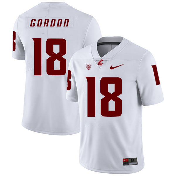 Washington State Cougars #18 Anthony Gordon NCAA Football Jersey White