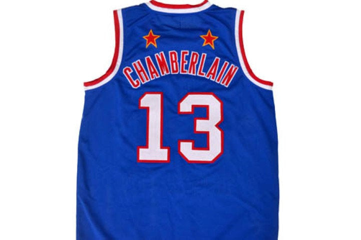 Wilt Chamberlain Jersey #13 Harlem Globetrotters Basketball Blue