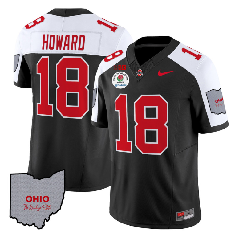 Will Howard Jersey #18 Ohio State Rose Bowl Patch Football V3 Black Alternate
