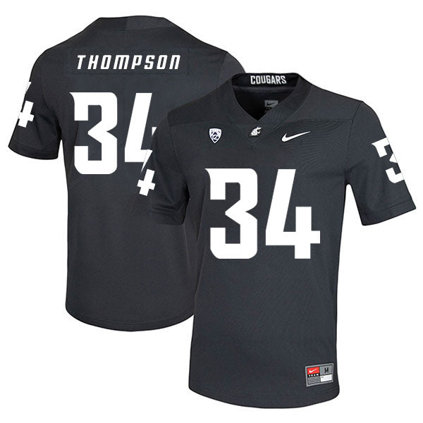 Washington State Cougars #34 Jalen Thompson NCAA Football Jersey Black