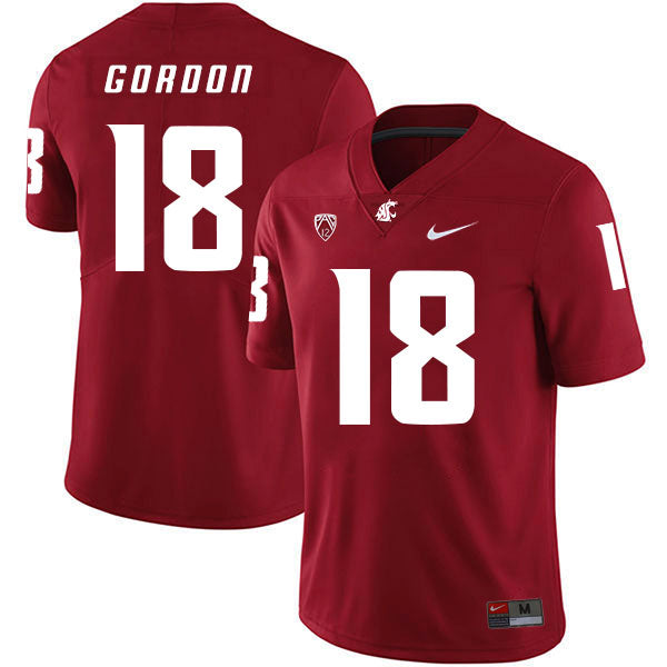 Washington State Cougars #18 Anthony Gordon NCAA Football Jersey Red