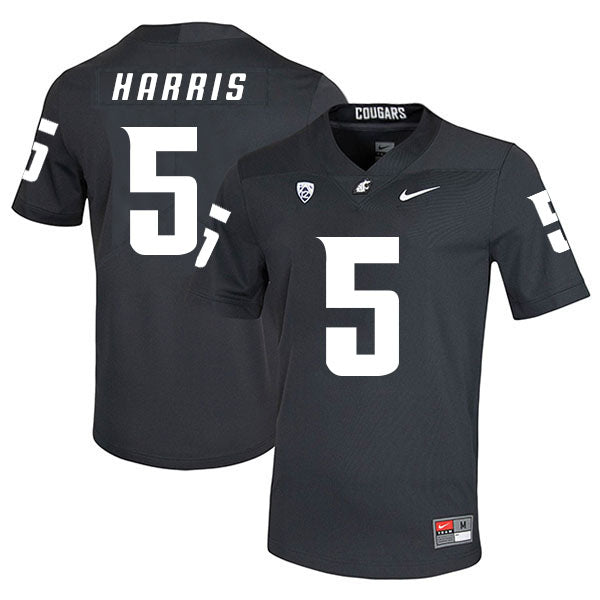 Washington State Cougars #5 Travell Harris Football Jersey Black