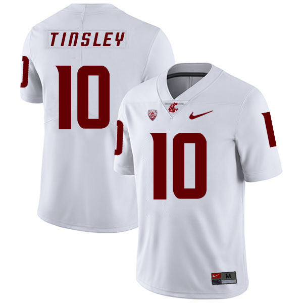Washington State Cougars #10 Trey Tinsley College Football Jersey White
