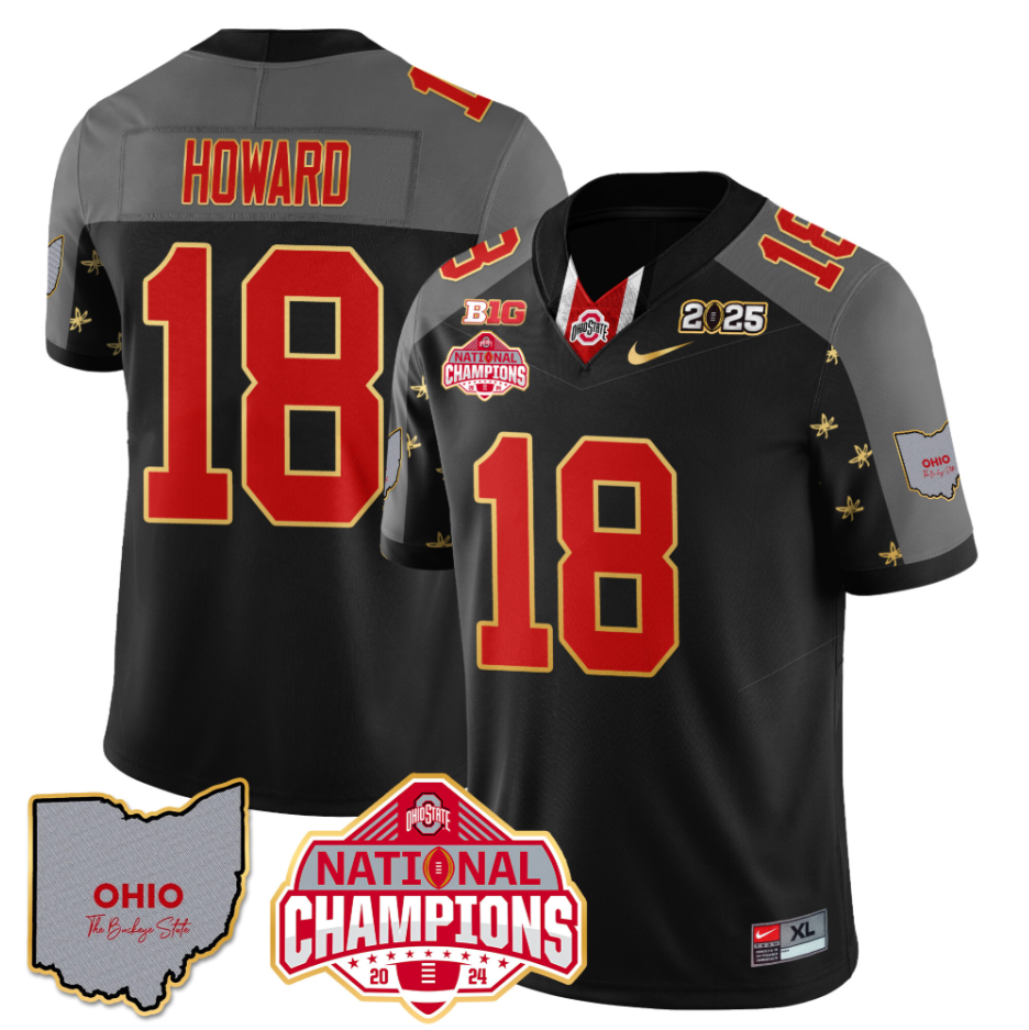 Will Howard Jersey #18 Ohio State National Champions 2025 Patch Black Special