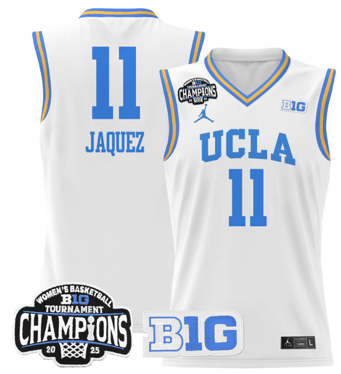 Women's Gabriela Jaquez Jersey #11 UCLA Bruins 2025 Champions Basketball White