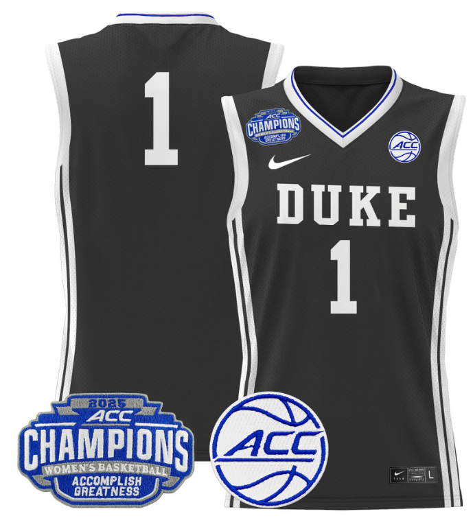 Women's Team Jersey Duke Blue Devils 2025 ACC Champions Lightweight Black