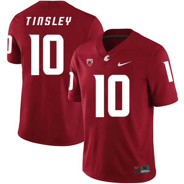 Washington State Cougars #10 Trey Tinsley College Football Jersey Red