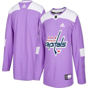 Washington Capitals Purple Pink Custom Hockey Fights Cancer Practice Jersey