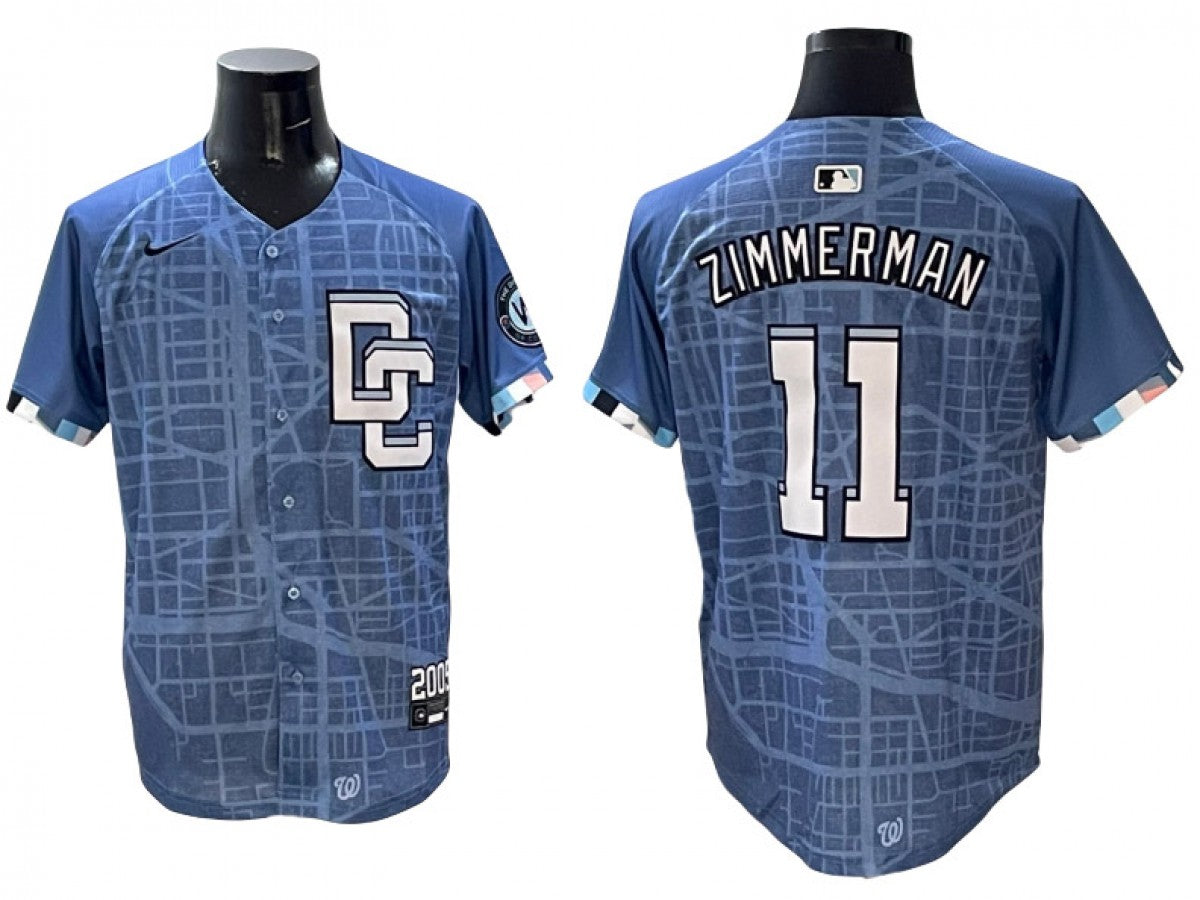 Washington Nationals #11 Ryan Zimmerman Blue 2025 City Connect Limited Jersey
