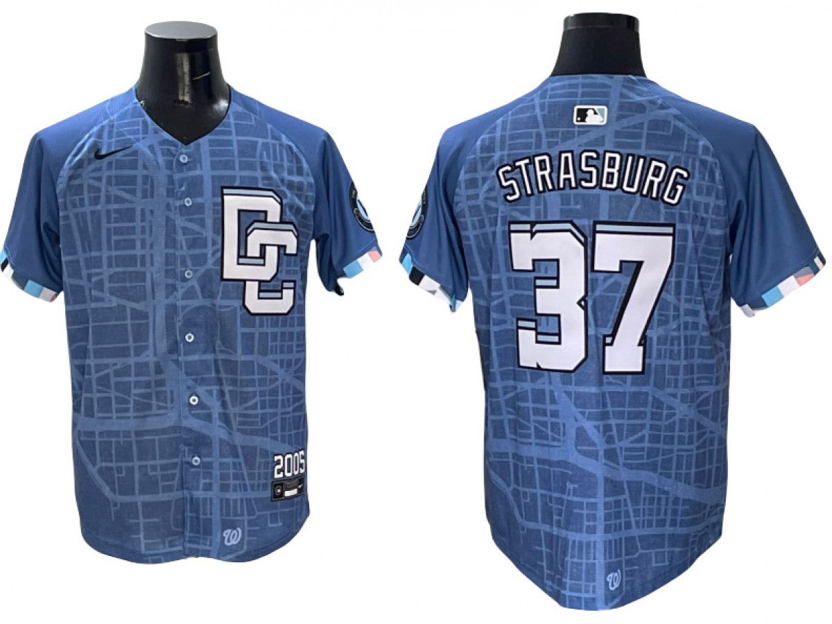 Washington Nationals #37 Stephen Strasburg Blue 2025 City Connect Limited Jersey