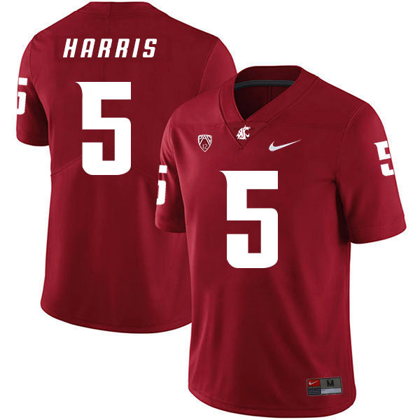 Washington State Cougars #5 Travell Harris Football Jersey Red