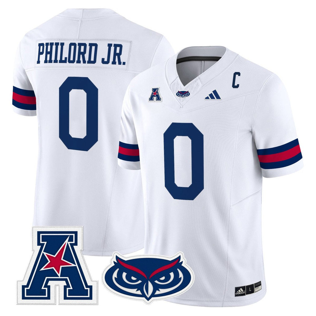 Wendol Philord Jersey #0 Florida Atlantic Owls 2025 All Stitched White
