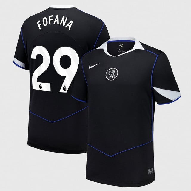 Wesley Fofana 29 Chelsea 2025-26 Third Match Jersey – Black