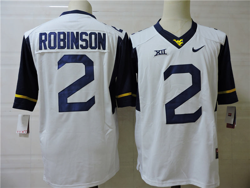 West Virginia Mountaineers #2 Robinson College Football Jersey White