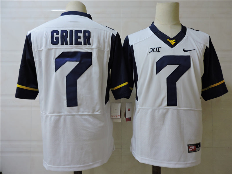 West Virginia Mountaineers #7 Will Grier College Football Jersey White