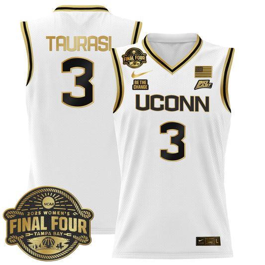 Diana Taurasi Jersey #5 UConn Huskies 2025 Big Eat Final Four Patch White Gold