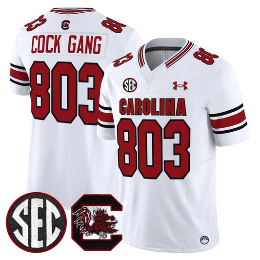 Cock Gang Jersey #803 South Carolina Gamecocks 2025 Stitched White