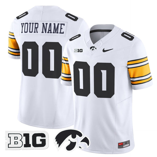 Custom Iowa Hawkeyes Jersey Name, Number  2025 Limited Stitched White