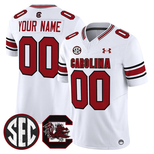 Custom South Carolina Gamecocks Jersey 2025 Limited Stitched White