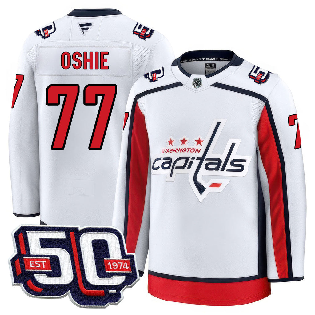 Men Washington Capitals 50th Anniversary Premium Jersey - All Stitched