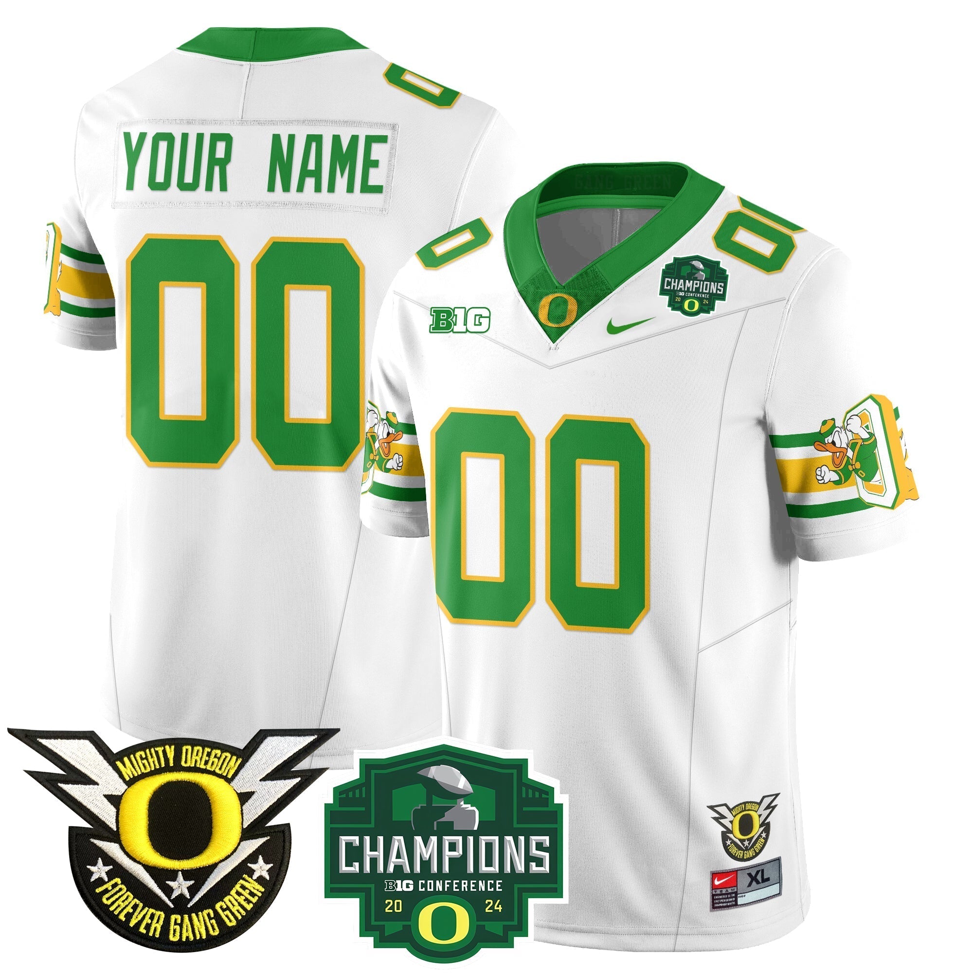 Men Custom Oregon Ducks 2024 Vapor Limited Jersey - All Stitched
