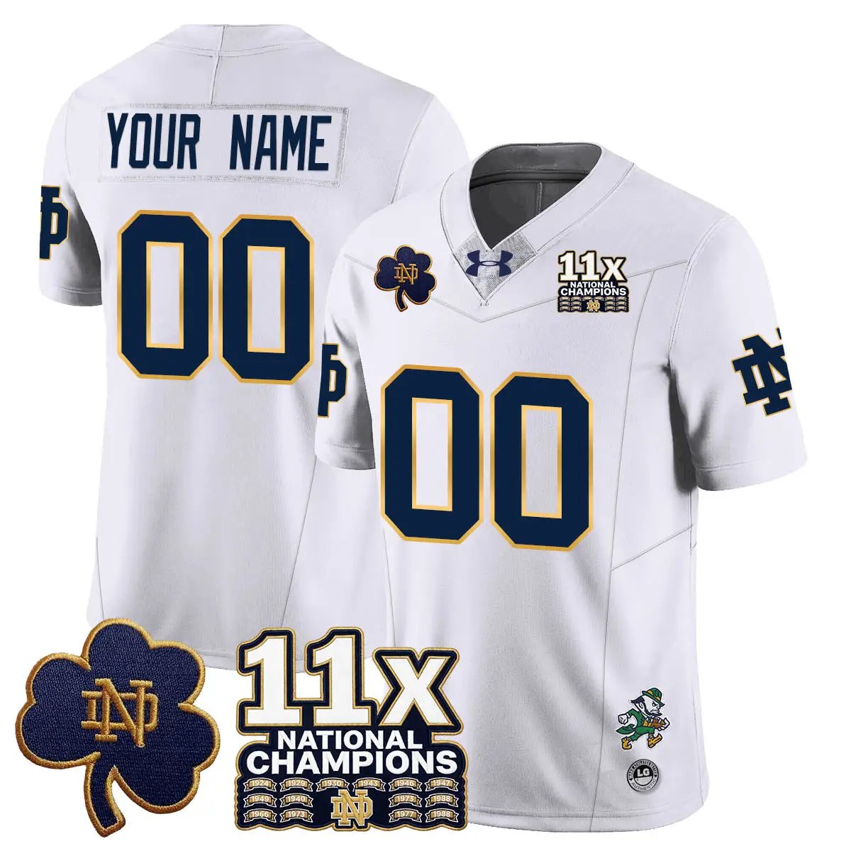 Custom Notre Dame Football 11x-Time National Champions Vapor Limited Jersey