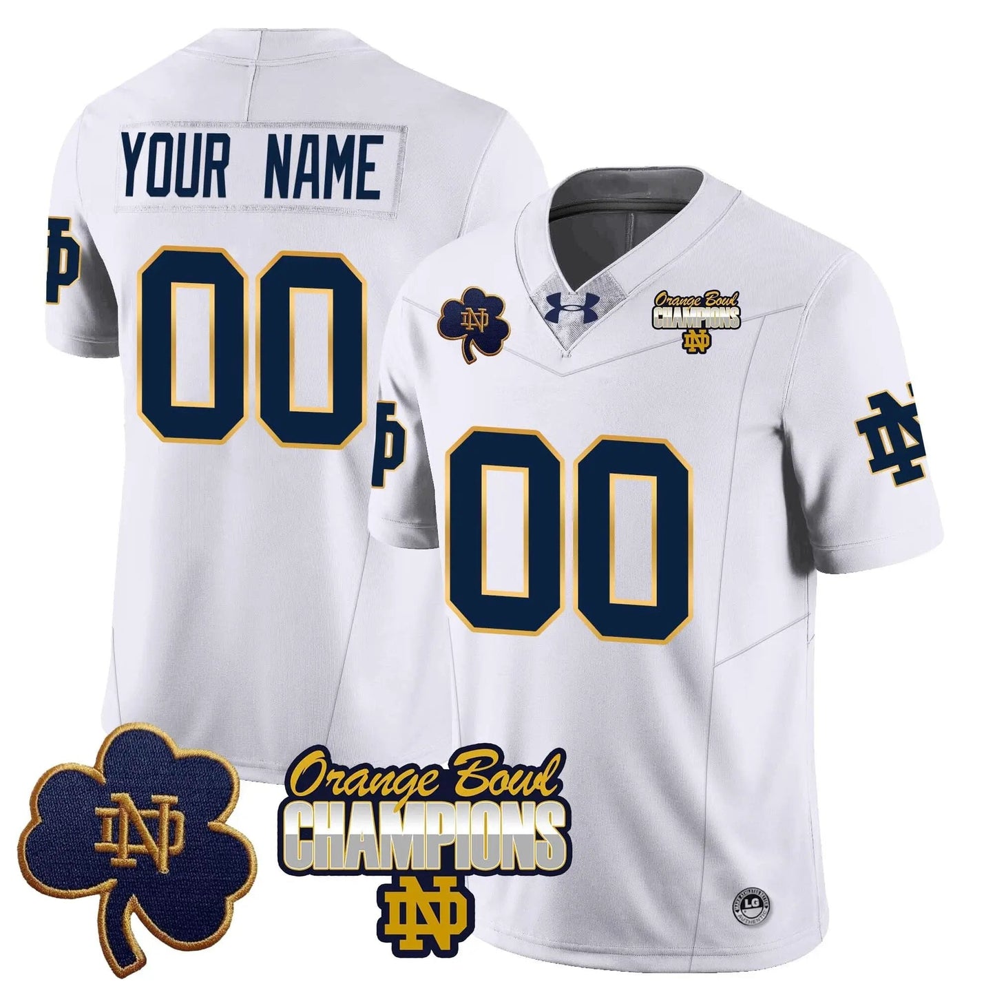 Custom Notre Dame Fighting Irish Football  2025 Orange Bowl Champions Jersey