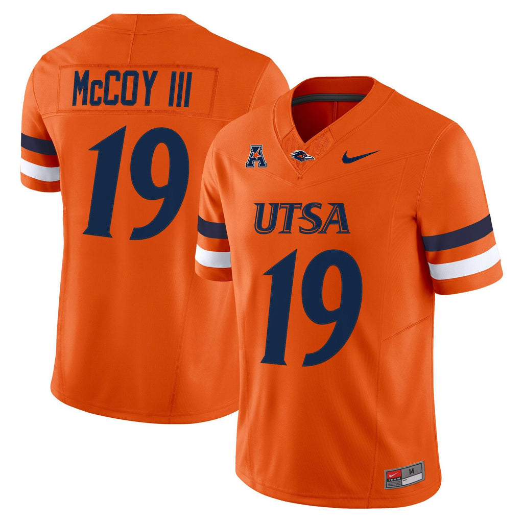 Willie McCoy III Jersey #19 UTSA Roadrunners 2025 Vapor Limited Stitched Orange