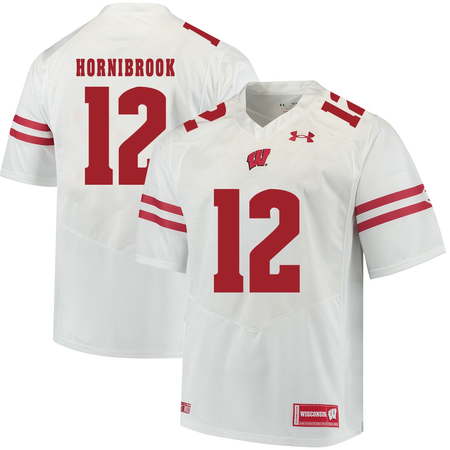 Wisconsin Badgers #12 Alex Hornibrook College Football Jersey White