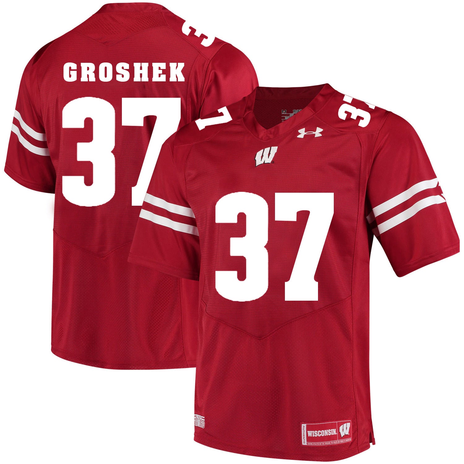 Wisconsin Badgers #37 Garrett Groshek College Football Jersey Red