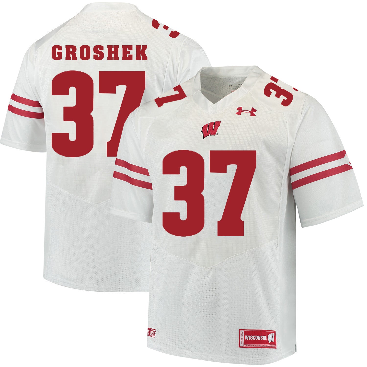 Wisconsin Badgers #37 Garrett Groshek College Football Jersey White