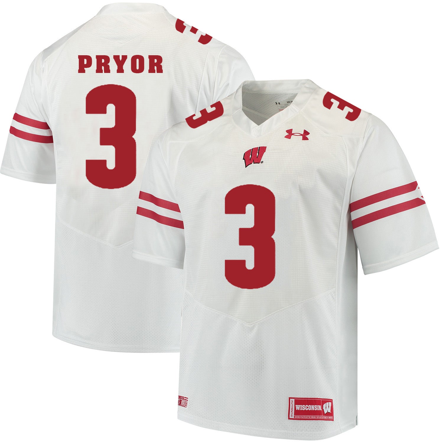 Wisconsin Badgers #3 Kendric Pryor College Football Jersey White